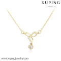 Xuping 14K chapado en oro colgante de cristal, collares de cadena corta joyas para mujeres